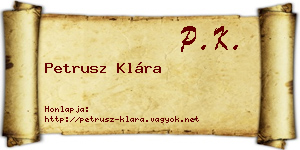 Petrusz Klára névjegykártya