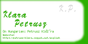 klara petrusz business card